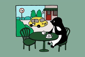 〈キャンバス〉「ペンギンの街」