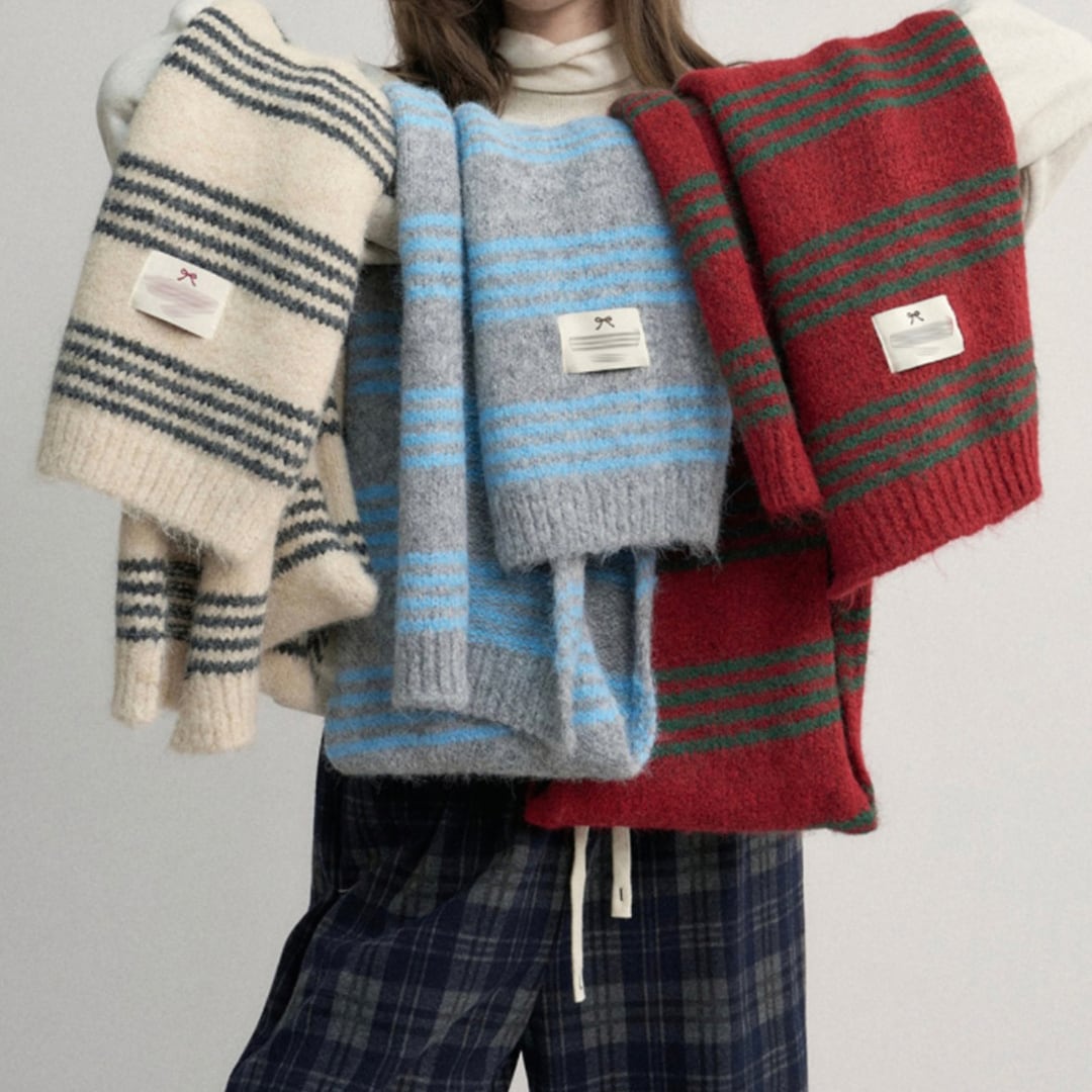 striped knit scarf