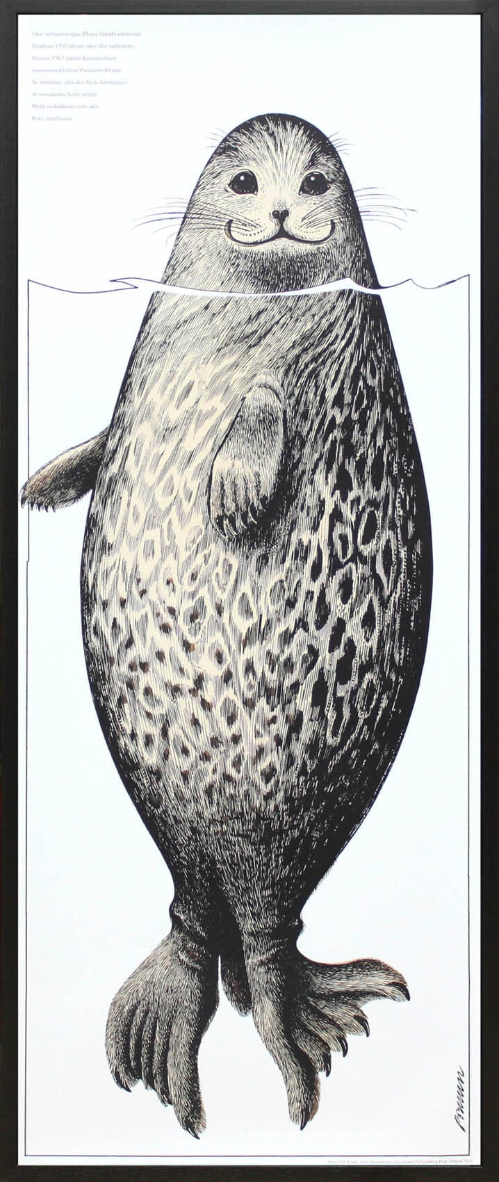 エリック・ブルーン/自然保護協会ポスター「サイマーワモンアザラシ」アート フィンランド 絵画 北欧