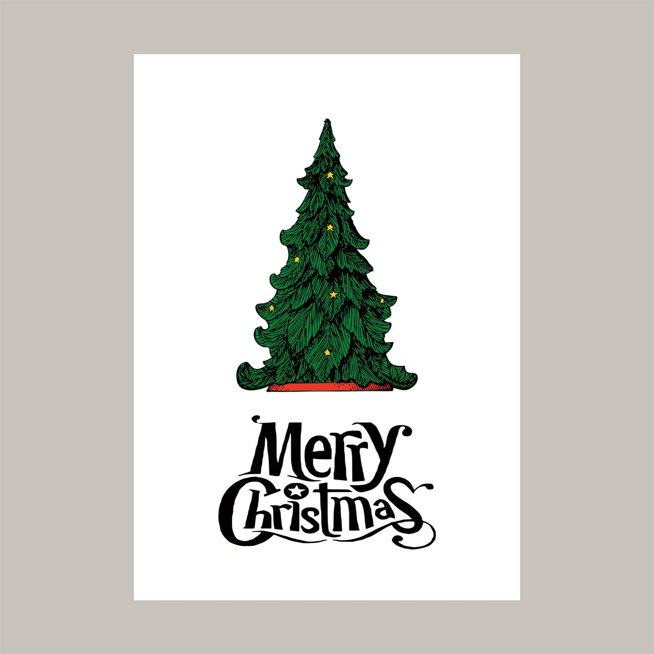 P140／星灯るツリー／A4～／アートポスター／インテリアポスター