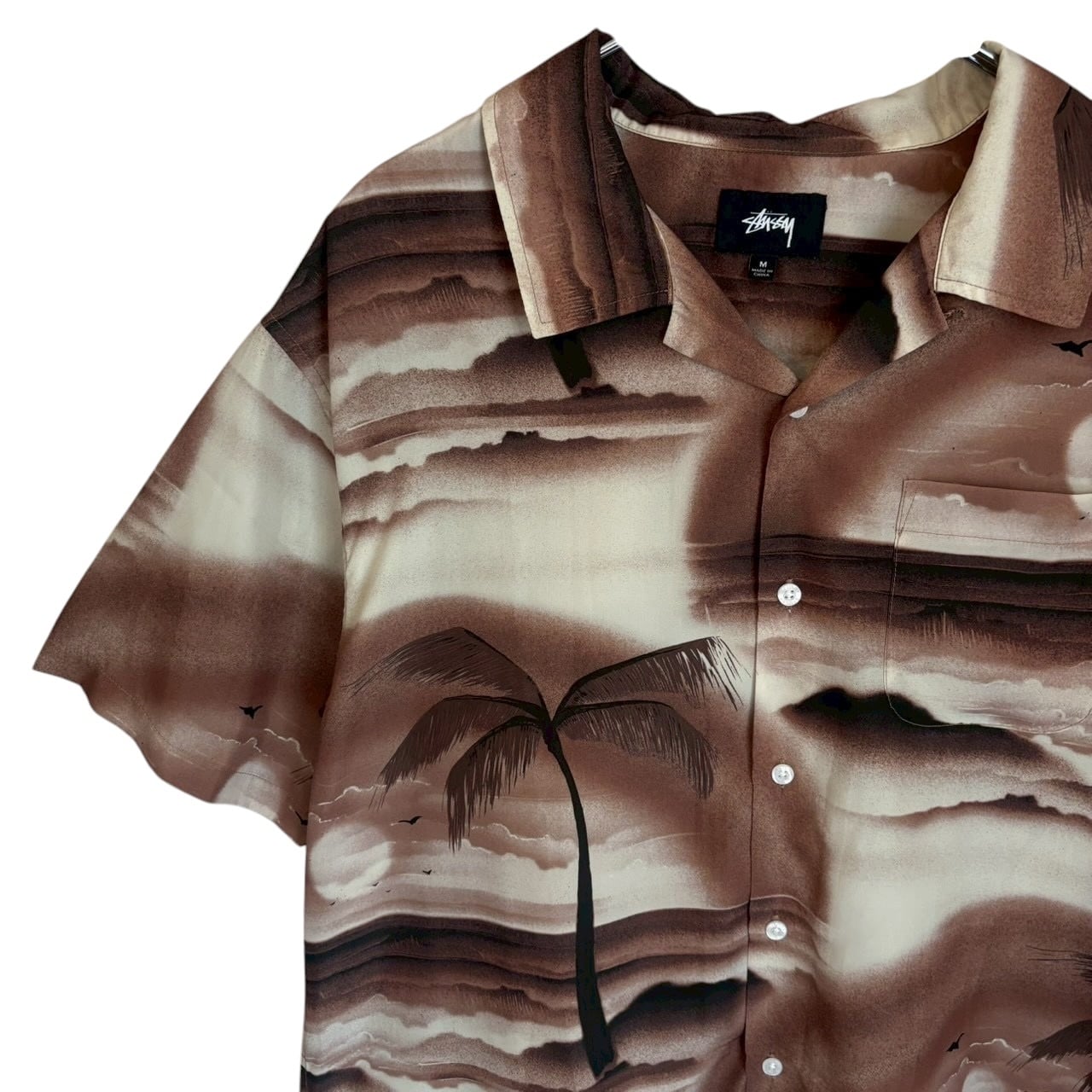 Stussy 開襟シャツ　 半袖シャツ M 総柄 stussy ステューシー 半袖シャツ M 開襟 総柄 | 古着屋SAKASHITA
