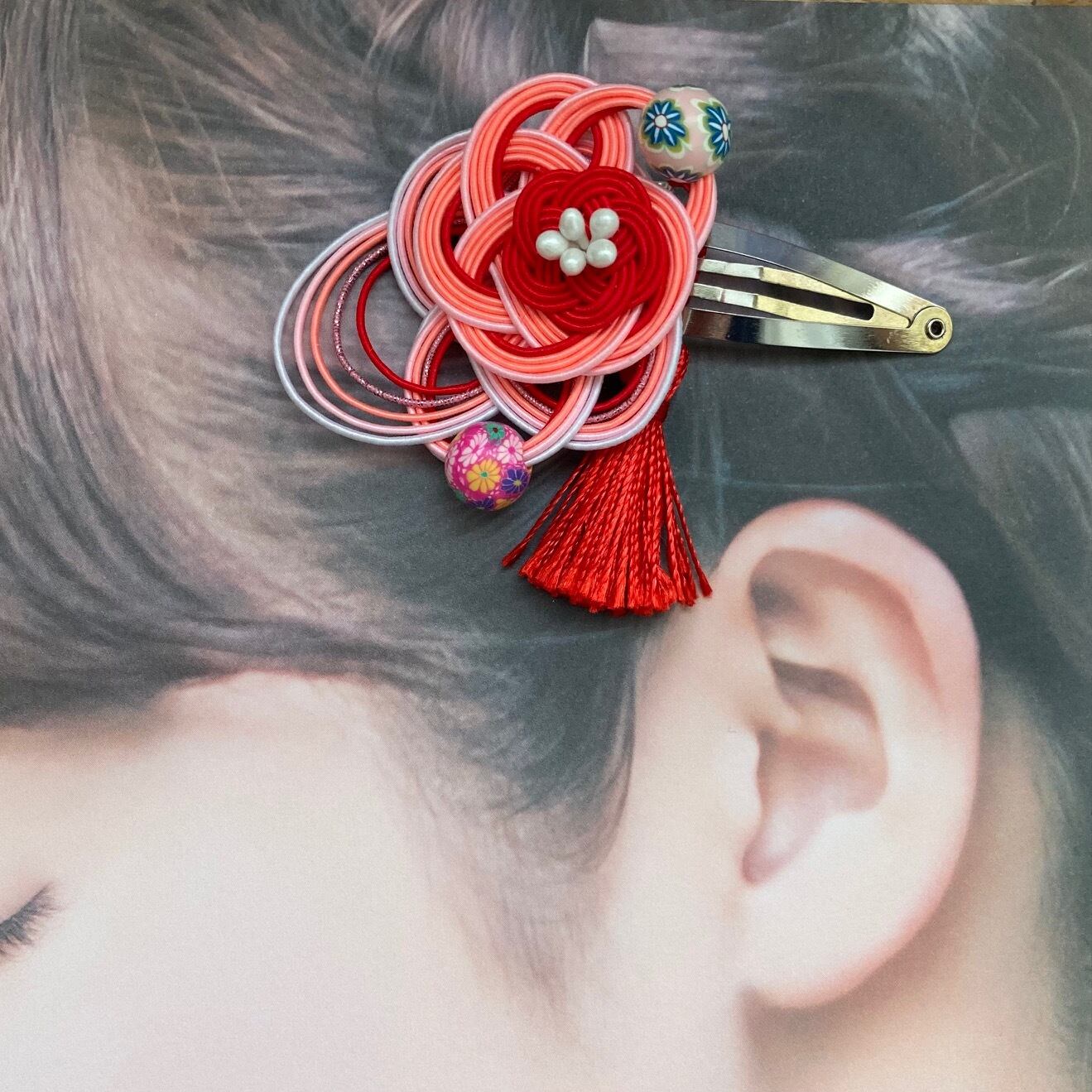 No.139 水引バレッタ ハンドメイド 髪飾り 水引 バレッタ ハンドメイド