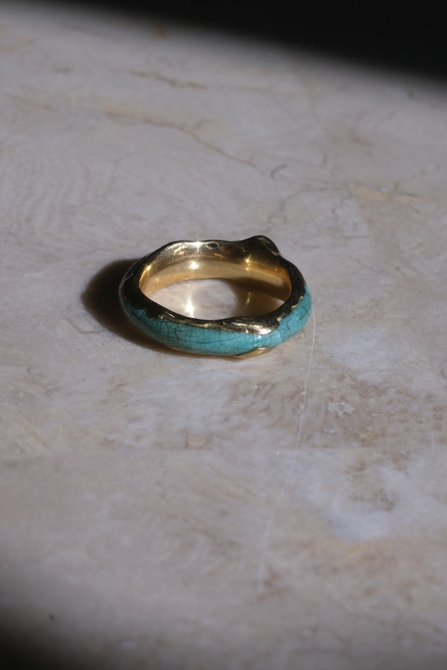 【MAISON D'PULSE】MOON RING brass - green