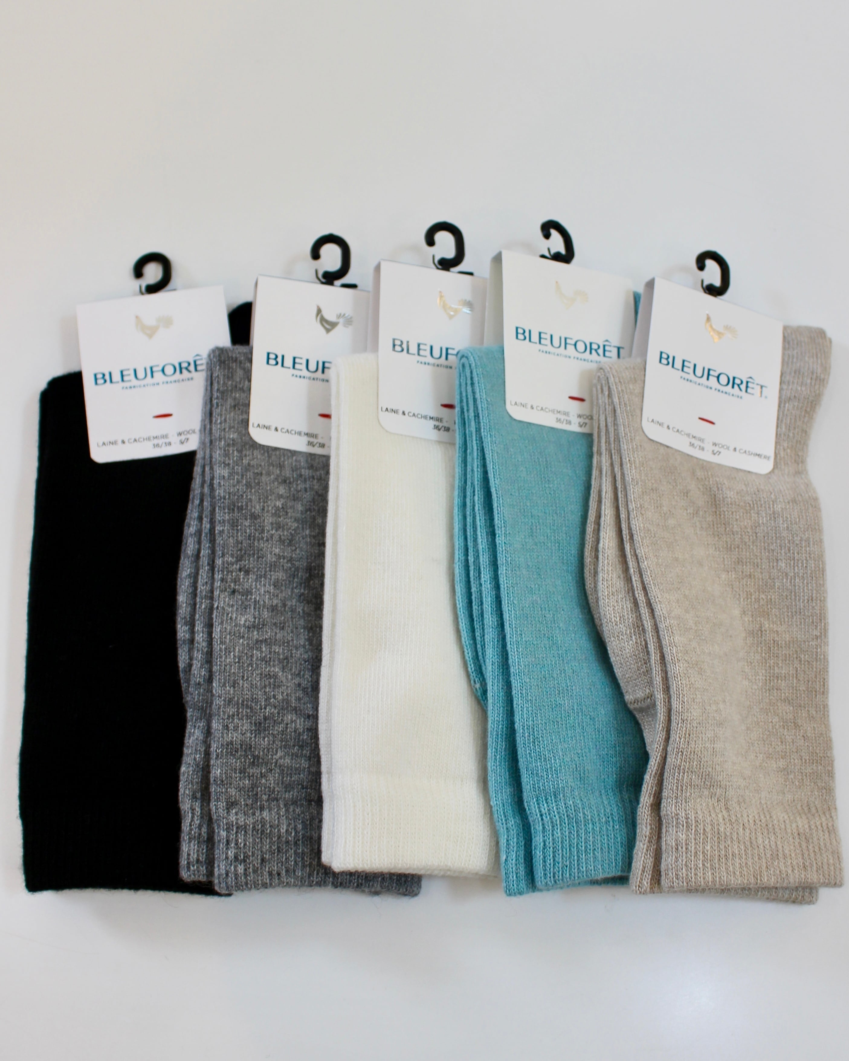 BLEU FORET/cashmere color socks