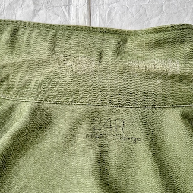 US Army M-43 HBT Jacket 34R 40s 袖ダメージあり 画像9