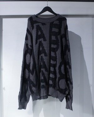 【Caka BLACK】“MARC JACOBS” Logo Pattern Damage Design Pullover Knit