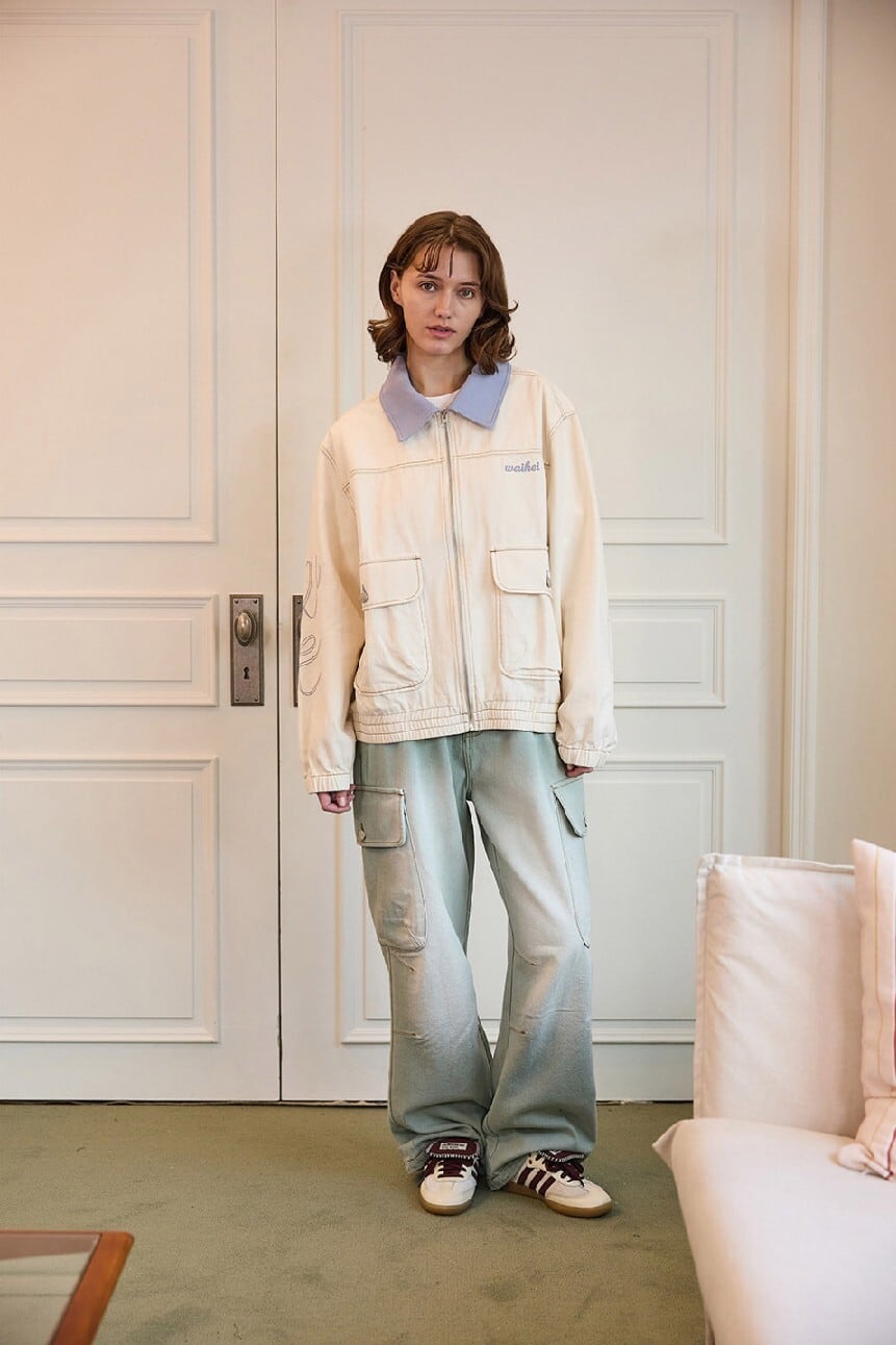 ☆NCT WISH リク 着用！！【WAIKEI】Color block work jacket IVORY