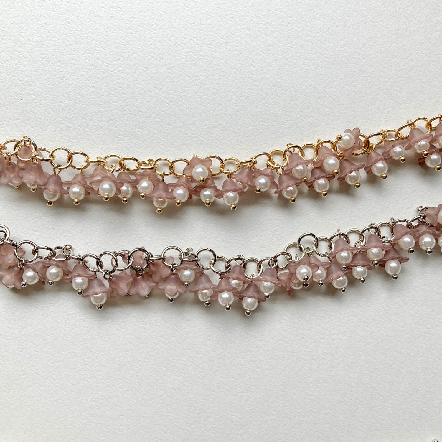 再入荷〉マット紫花のデザインチェーン（10cm〜） | Dua-アクセサリー