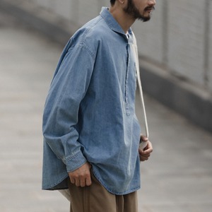 Single pocket long sleeve denim shirt 0191