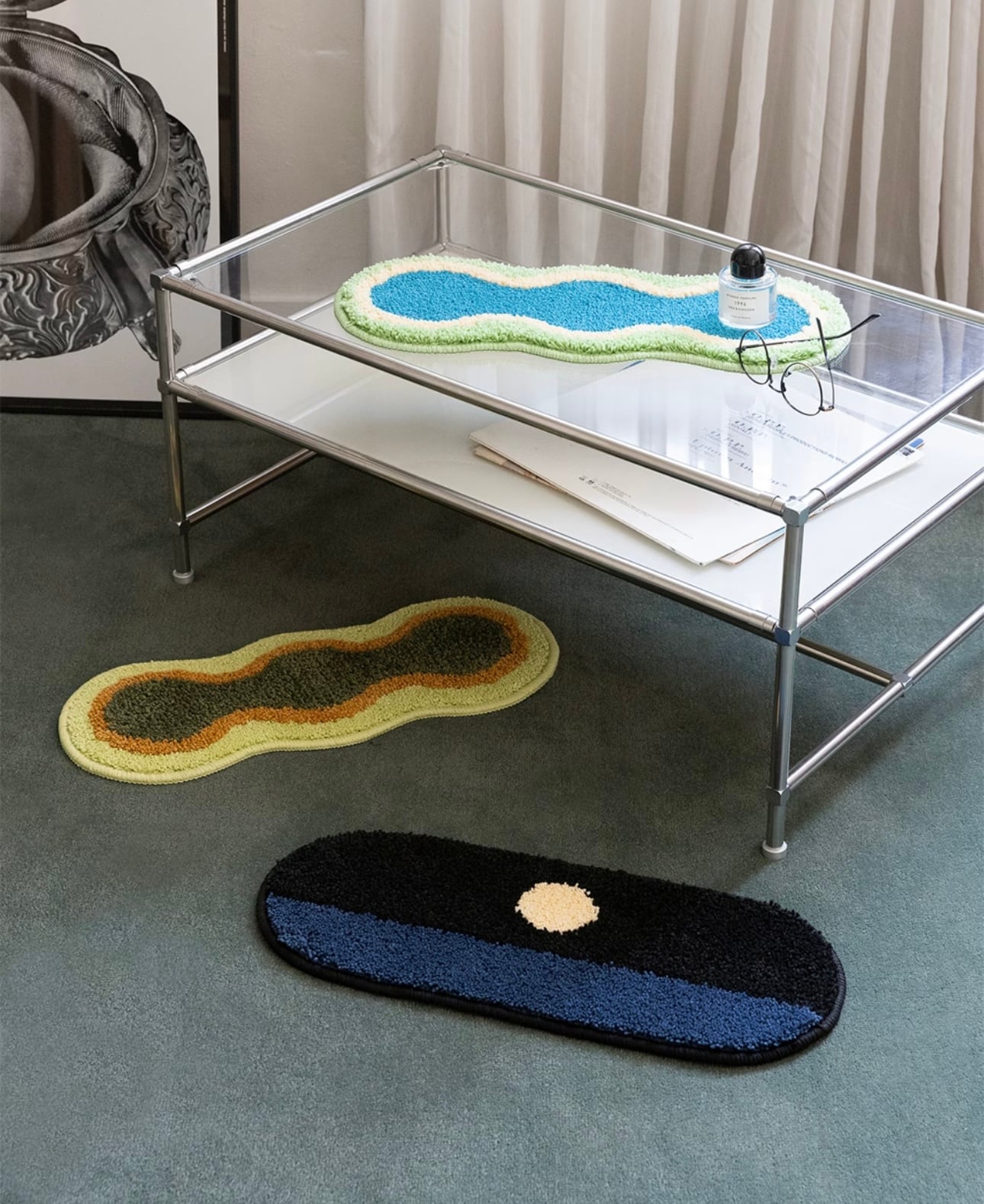 interior mini rug (L) 3types / インテリア ミニ ラグ トレー フット