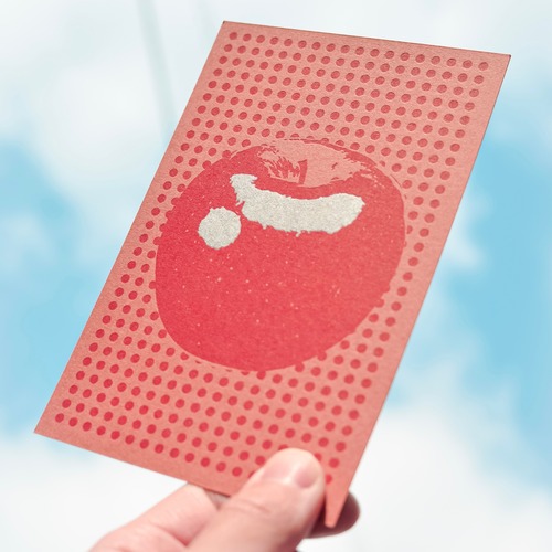 【ポストカード】活版印刷のポストカード　りんご
