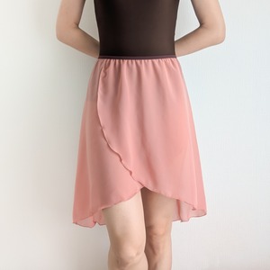 Pull on skirt (55cm)【コーラルピンク×ブラウン】