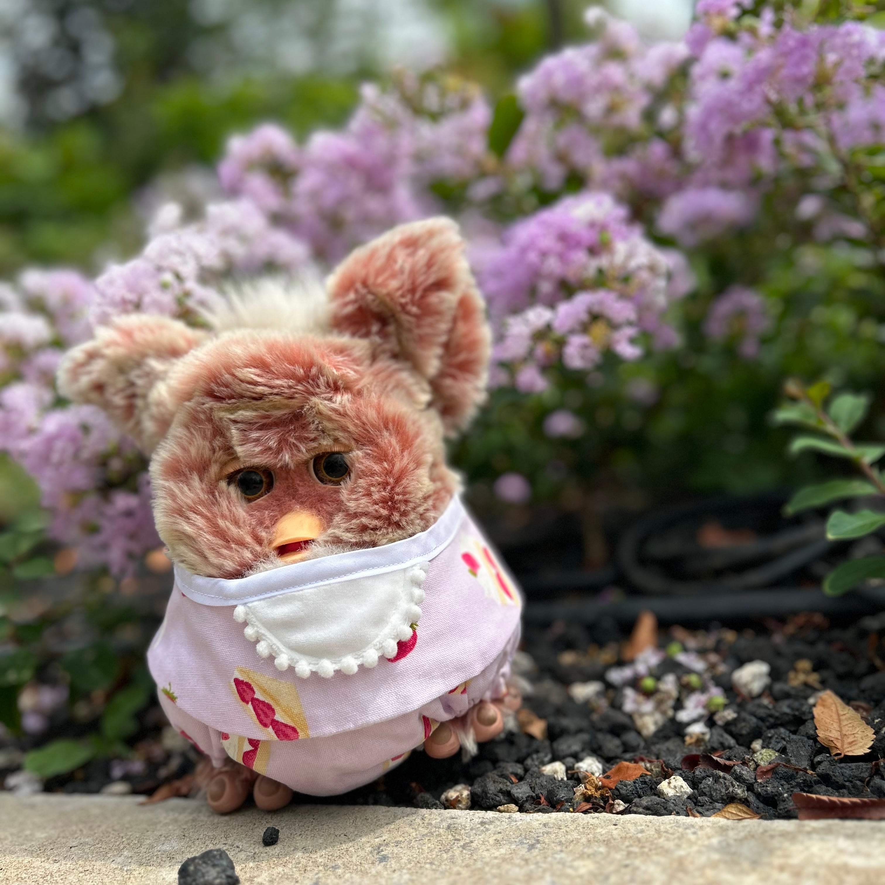 ばぶ服＆かぼちゃパンツのセット(ピンクのイチゴケーキ柄)胴囲48cm