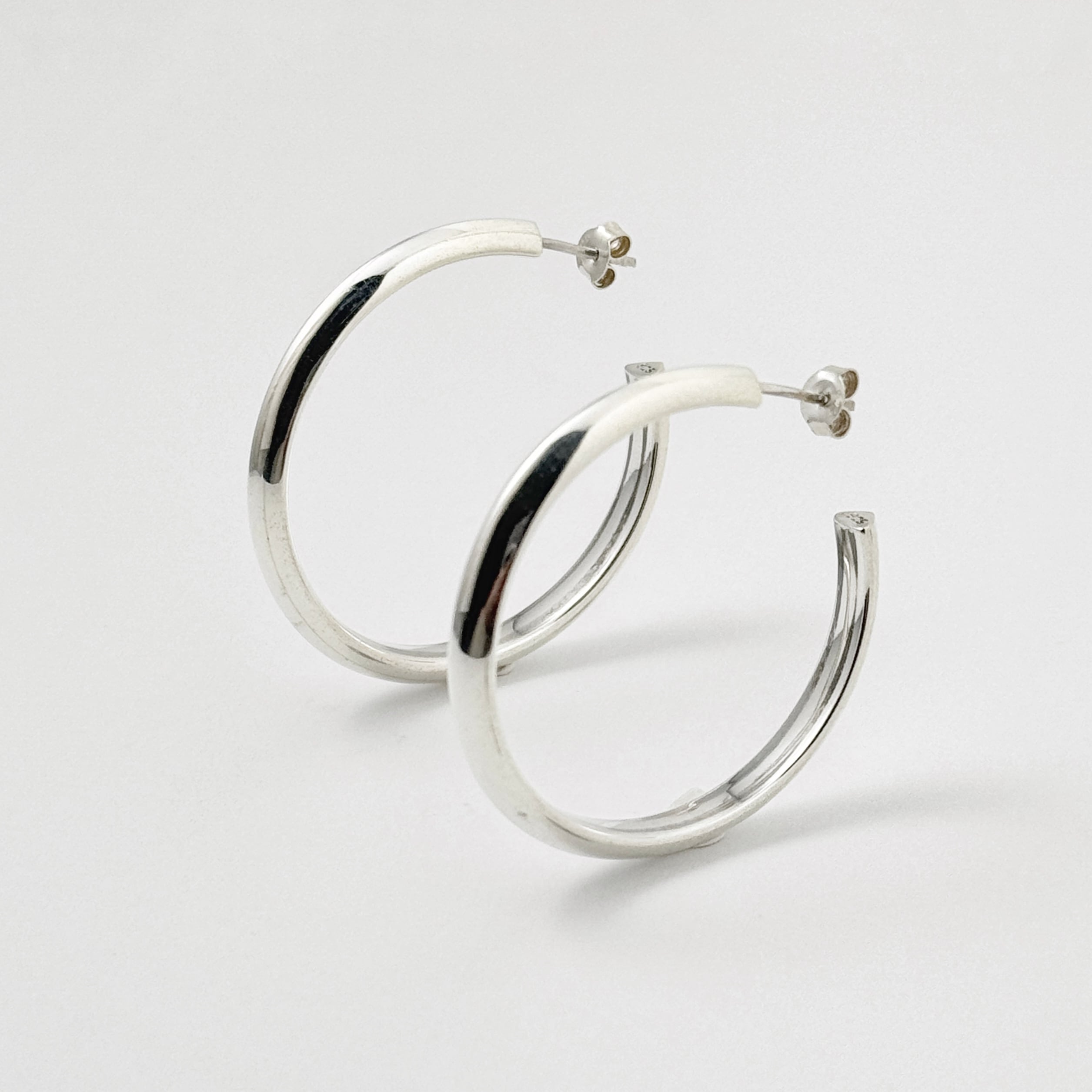 ビッグスタッド フープ ピアス 直径4cm