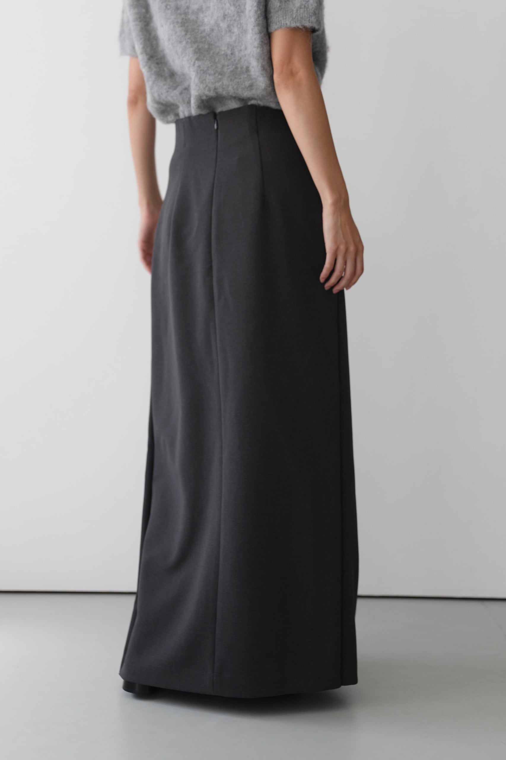 aereアエレ / high-waist tuck skirt high-waist tuck skirt ( grey ) - made in Japan - | aéré