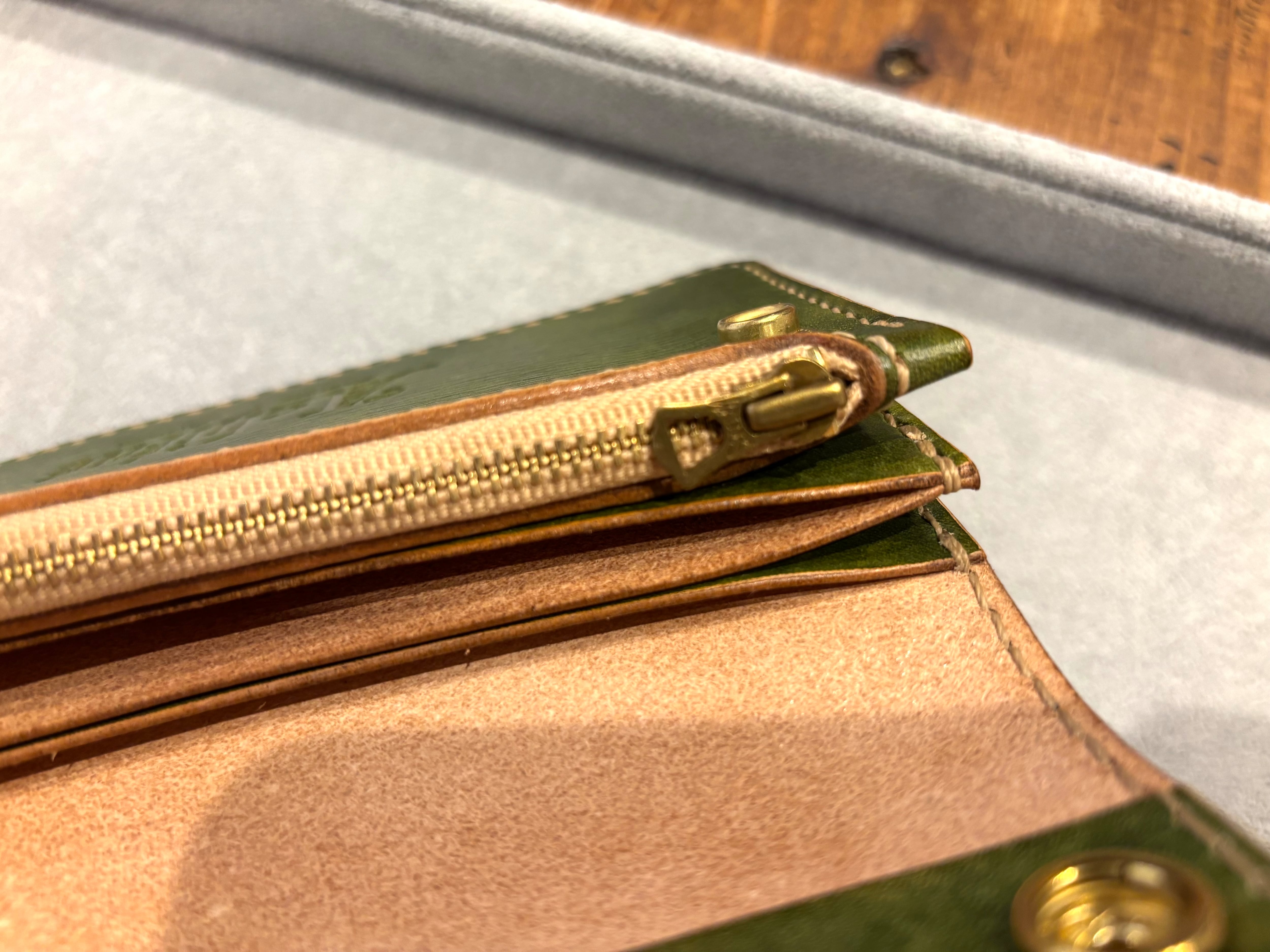 トラッカーウォレット TW01-GR 緑 グリーン 長財布 本革 | ashitae