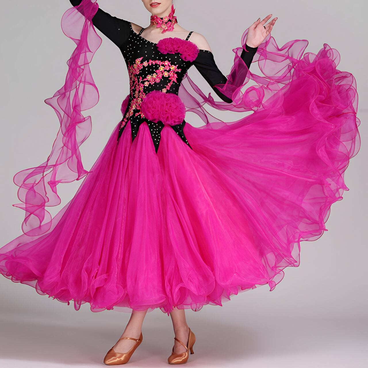 エレガントデザイン オフショルダー ロングドレス ds0189