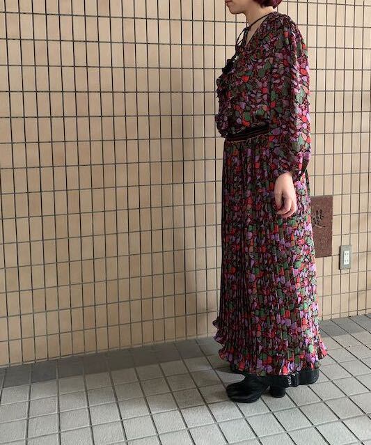 80s vintage long dress by indigo lites ヴィンテージワンピース ...