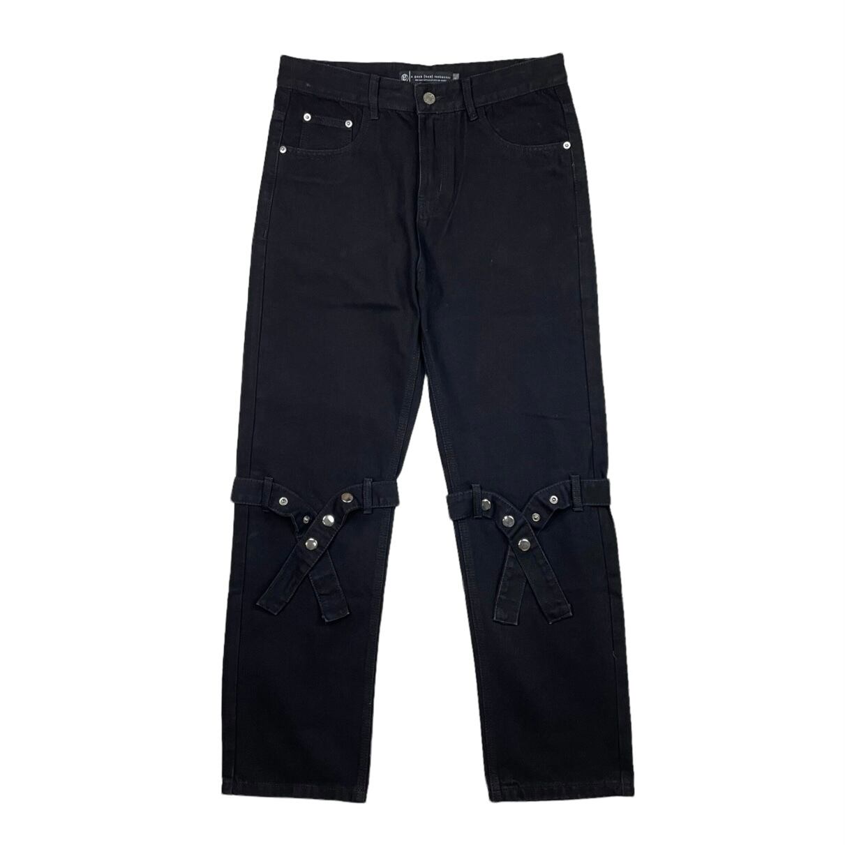 【A GOOD BAD INFLUENCE】BONTAGE DENIME PANTS BLACK
