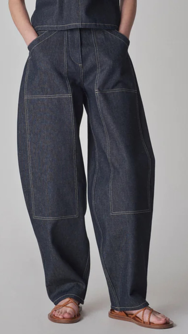 CO -Workwear Patch Pocket Jean in Raw Denim- :INDIGO