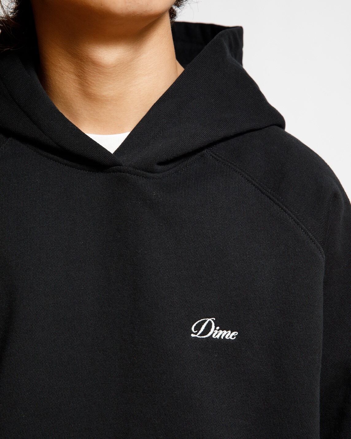 DIME / Cursive Small Logo Hoodie - Black | GOOD TIMES