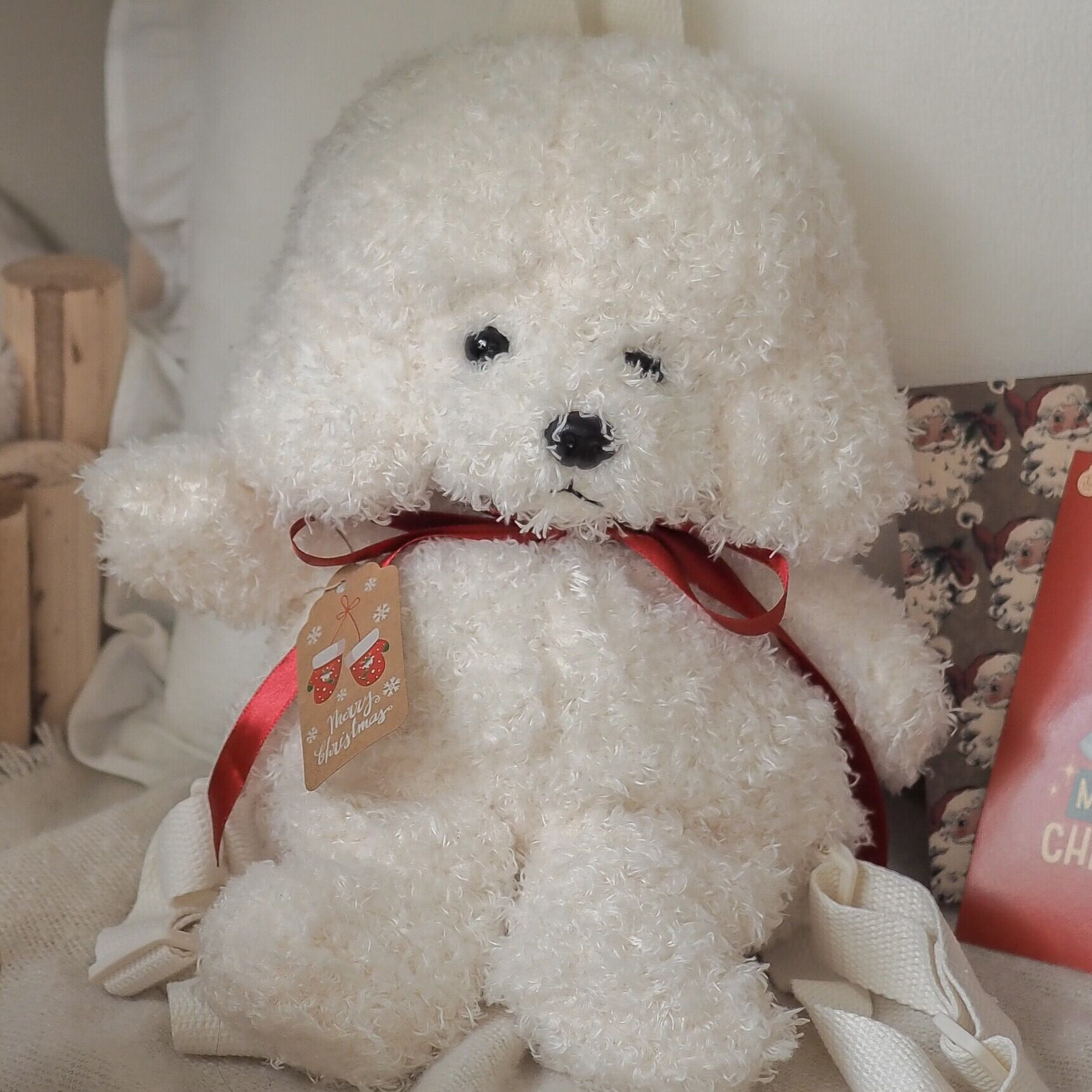 【大人気!!!ラスト1つ!!即納/free】poodle backpack(ホワイト)