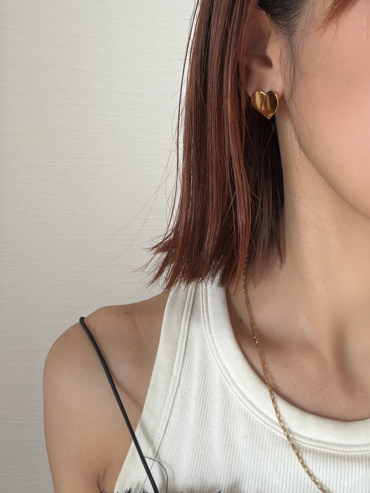 ハートプレートピアス