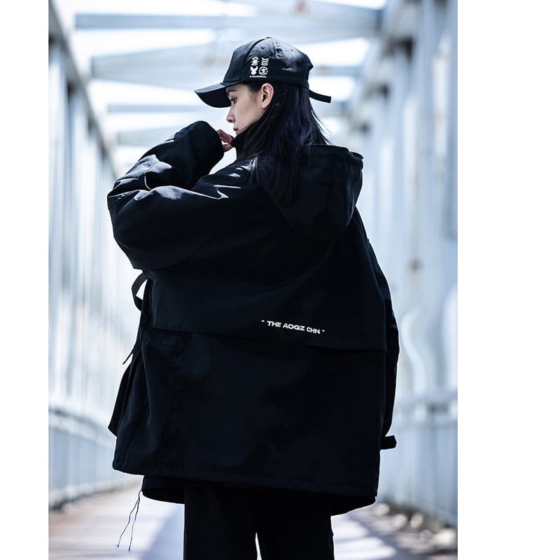 Aogzシリーズ ジャケット アウター 男女兼用 メンズ かっこいい レディース カップル服 ブラック 黒 Elegant