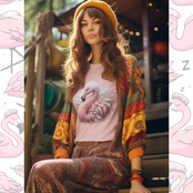 T-shirt -フラミンゴREAL 4122