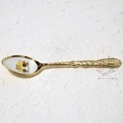 七宝カトラリー　ゴールド猫の絵付け　クロコ　チャコ