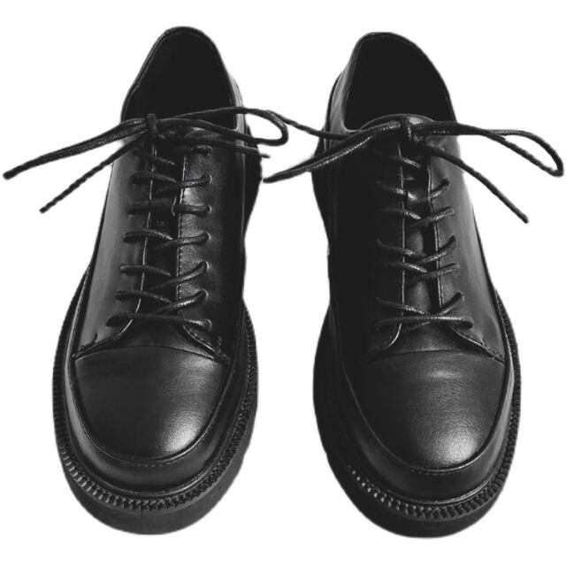 予約販売】レザーシューズ 革靴 メンズ ローファー レースアップ 厚底