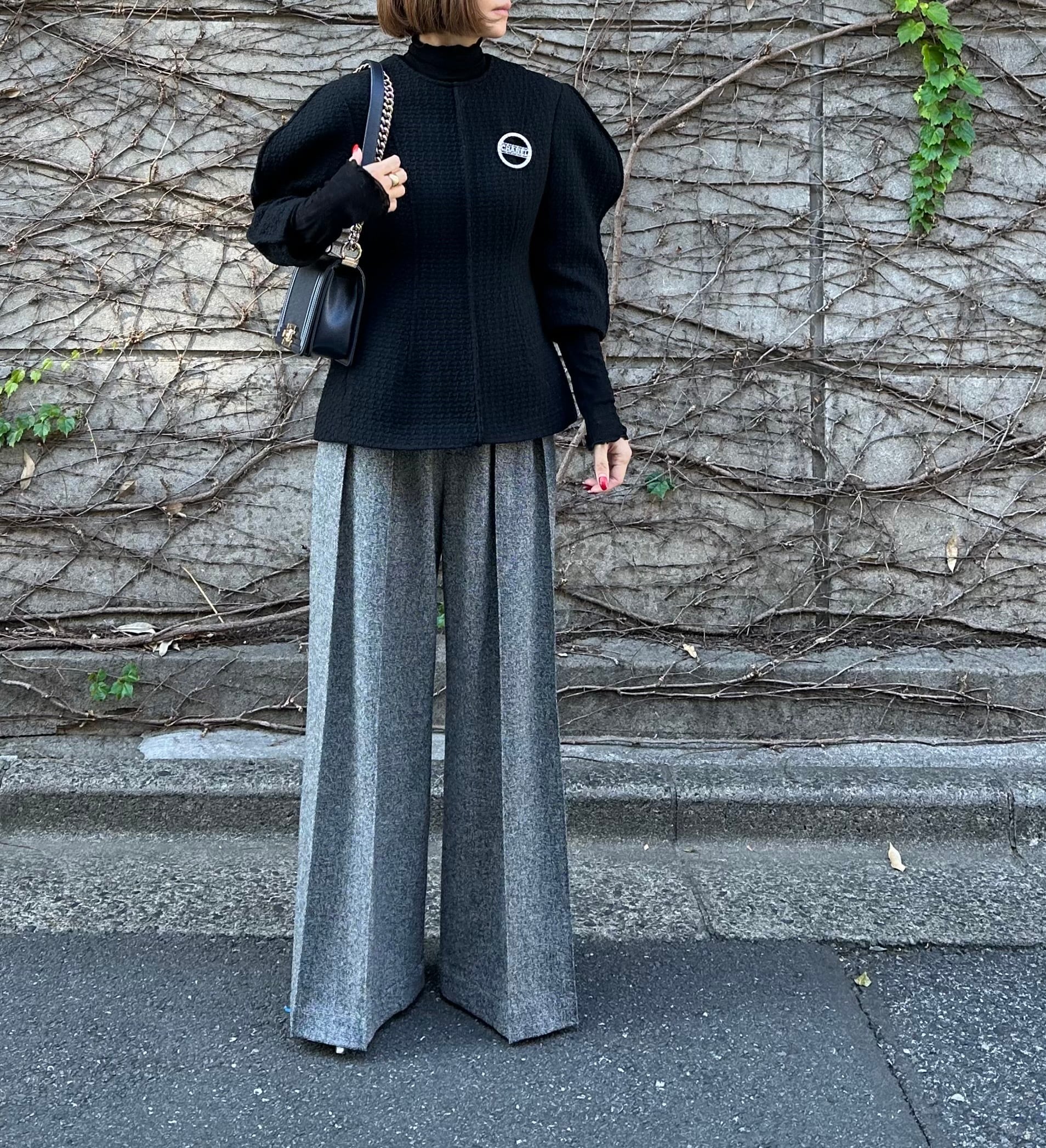 ツイードトップス Romane ブラック | Cygne 