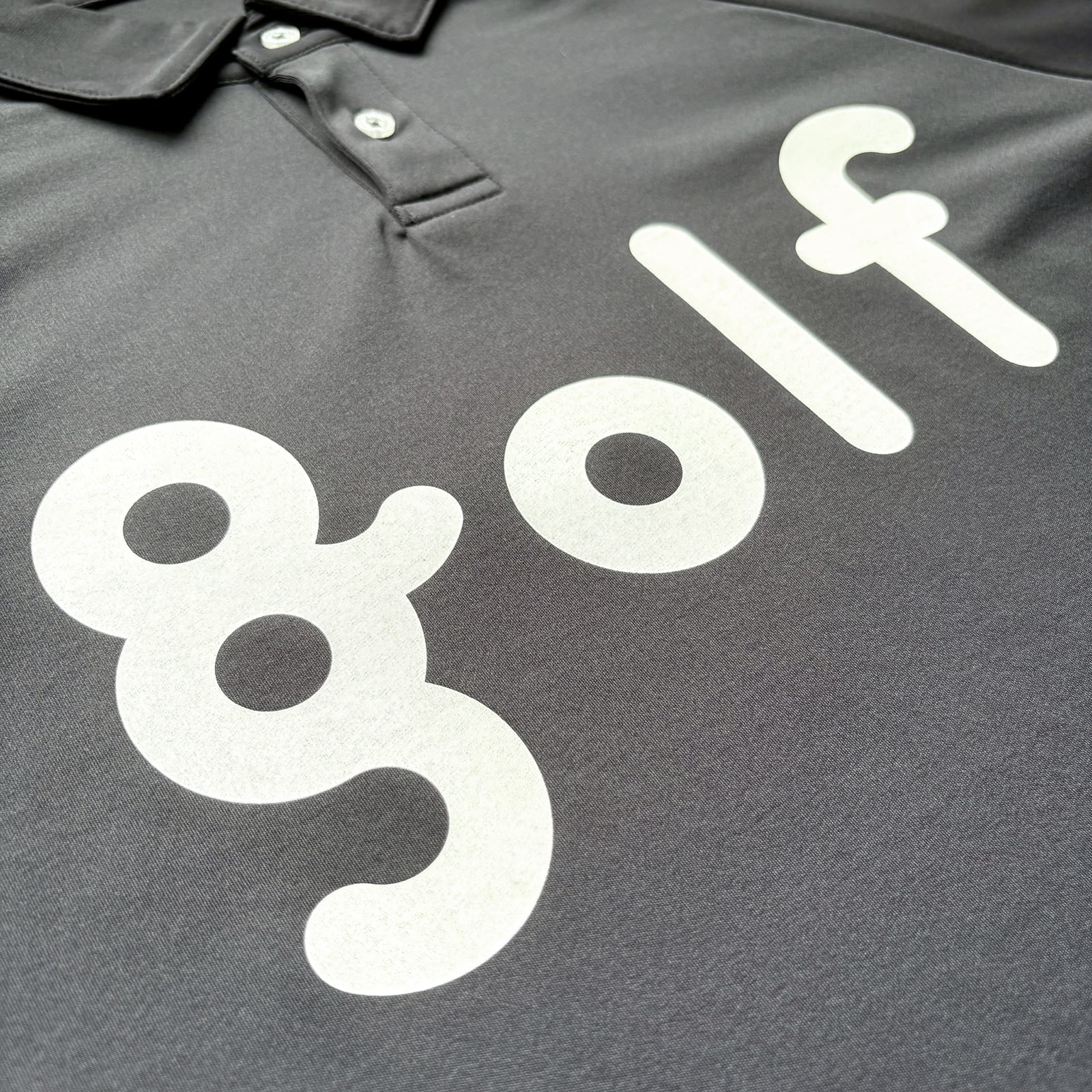 LOGO PRINT POLO SHIRT -CHARCOAL- | 8G SHOOT WEBSTORE
