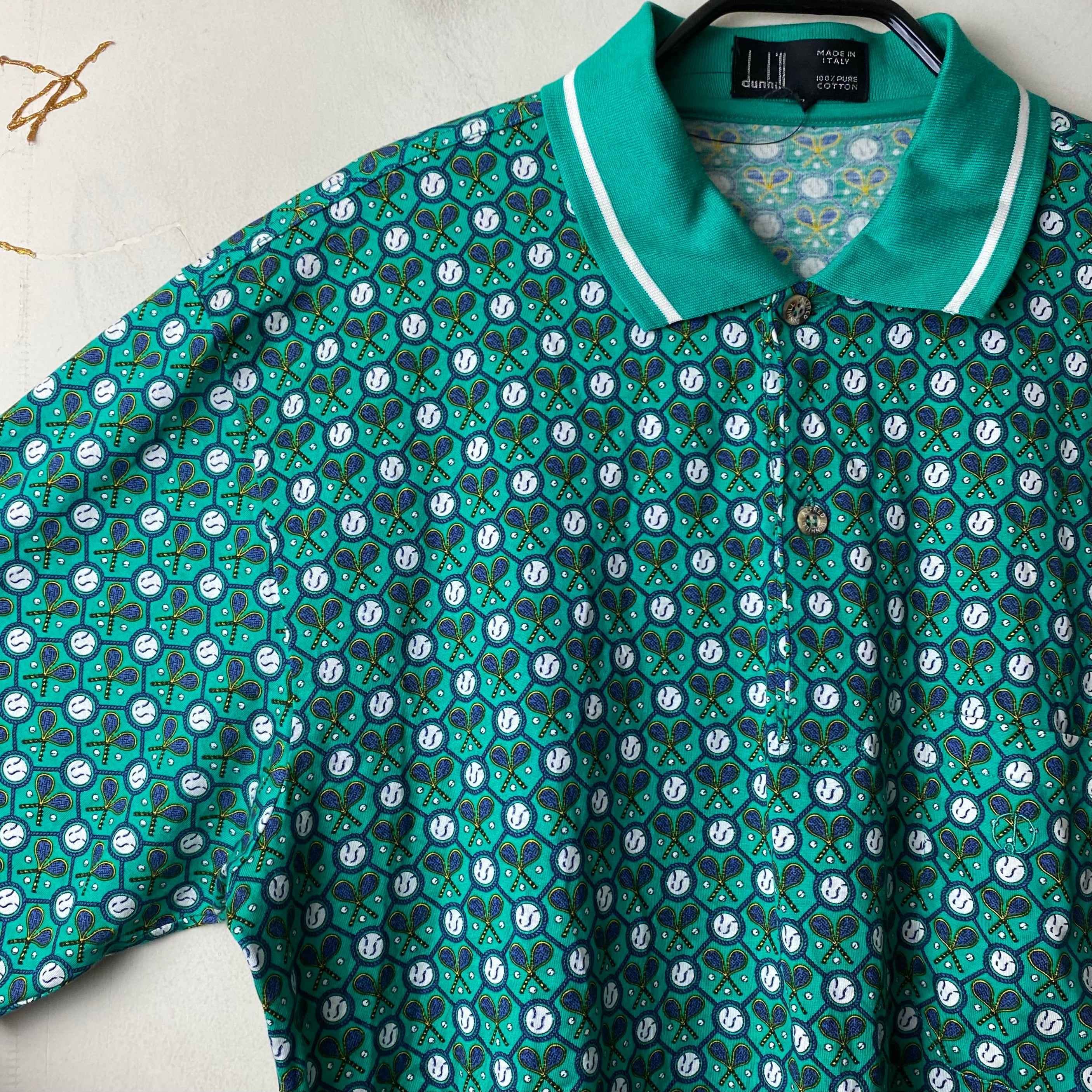 vintage DUNHILL tennis pattern polo shirt | NOIR ONLINE