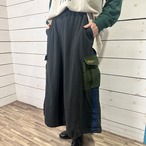 ミニ裏毛スウェット素材カーゴスカート　2462　フリーサイズ　ウエストゴム