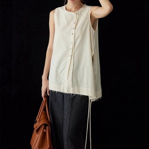 linen sleeveless shirt W00409