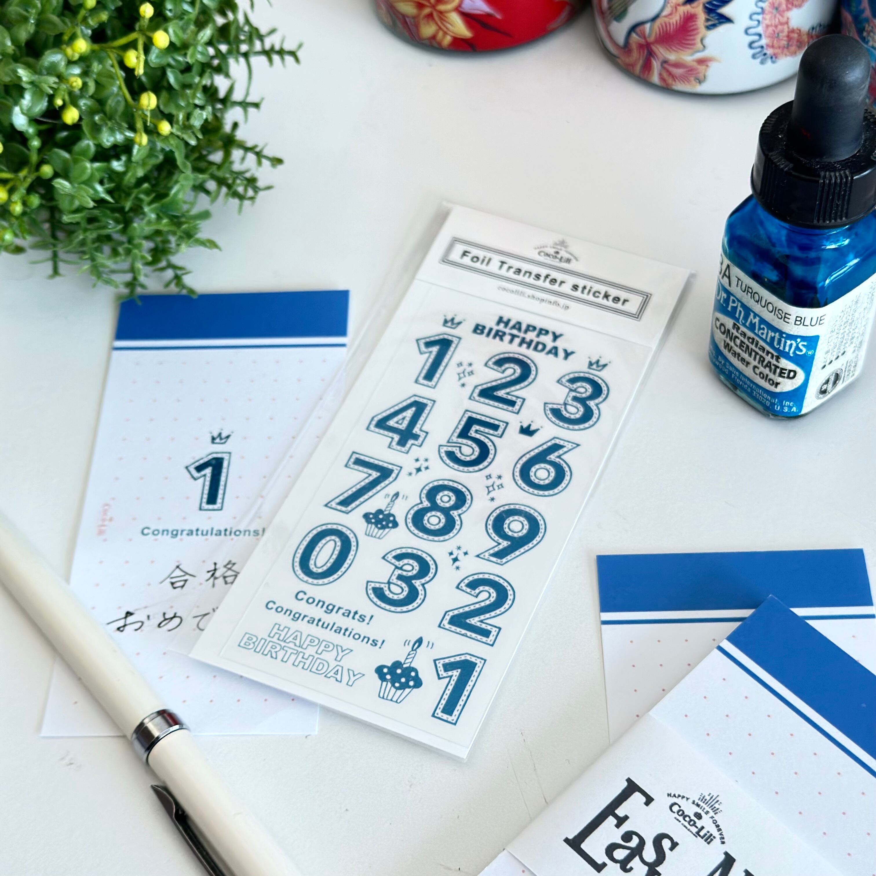 箔シール／ BIRTHDAY NUMBER／BLUE