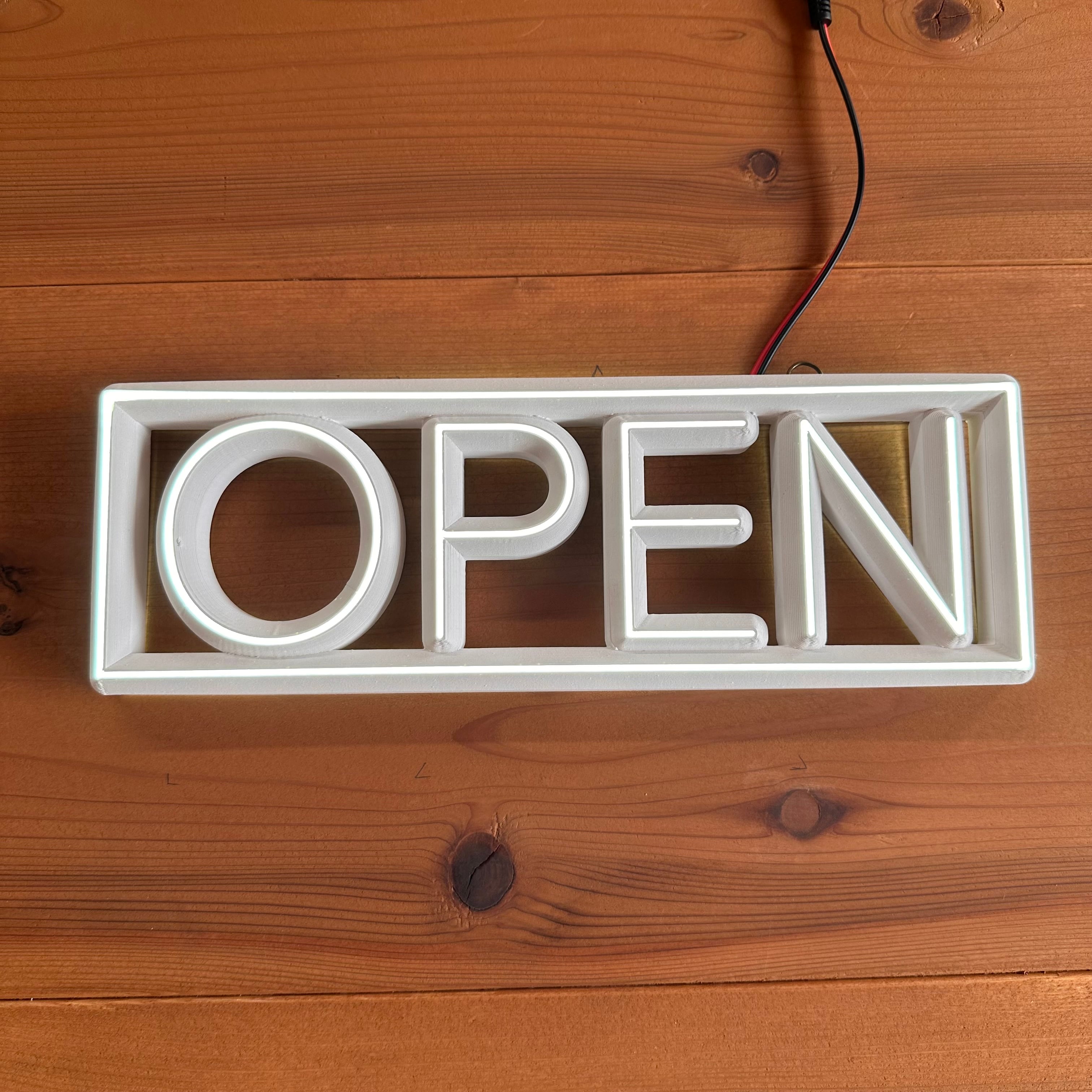 超軽量】ハングLED OPENサイン｜吊り下げ 看板｜2size 30cm/40cm 開店