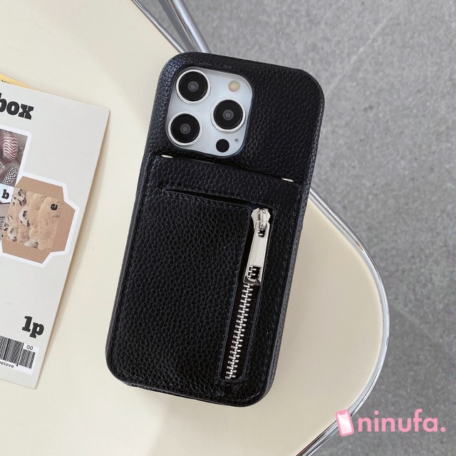 【iPhone全機種対応】高級感レザーケース◎12色から選べる！カード収納 コインケース ミラー付き iPhone16シリーズ フェイクレザー ポケットつき スマホケース ND-15926