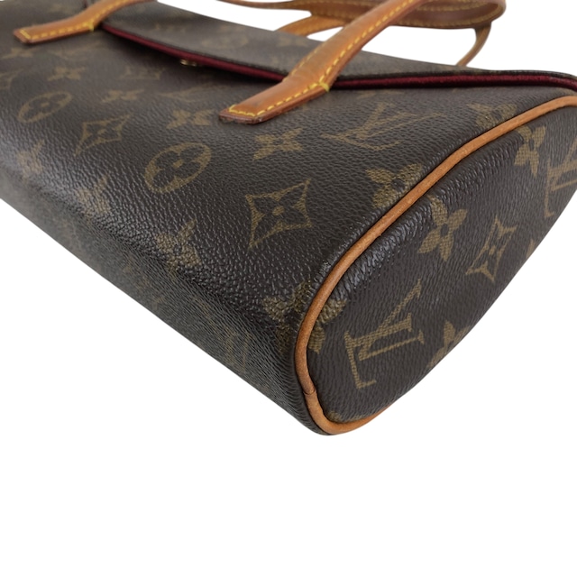 LOUIS VUITTON モノグラム ハンドバッグ ブラウン PVC レザー M51902 ソナチネ vintage ヴィンテージ オールド kjp7uf