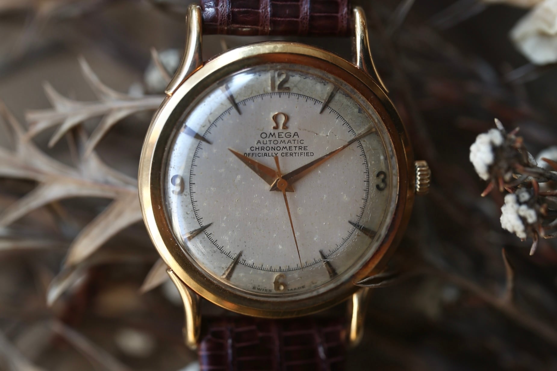 【OMEGA】 1950’s オメガ クロノメーター ハーフローター14K 金無垢　自動巻き / Chronometer / Cal.352 |  アンティーク・ビンテージ時計修理・販売 WhiteKings(ホワイトキングス)