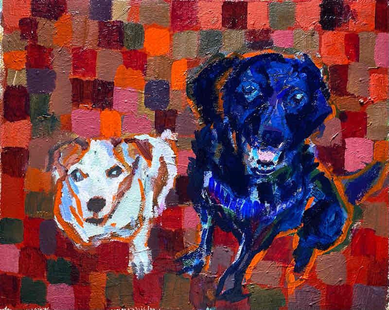 OIL COLOUR | 油彩画 #現代アート #犬 #猫