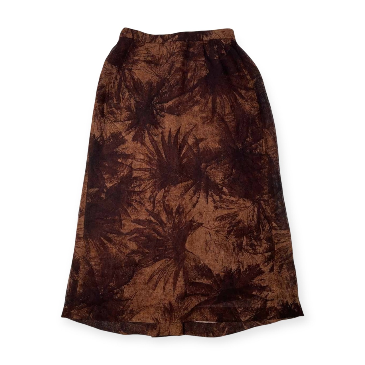 Leilian レリアン 柄入り ロング スカート サイズ 11 /ブラウン/レディース/日本製
