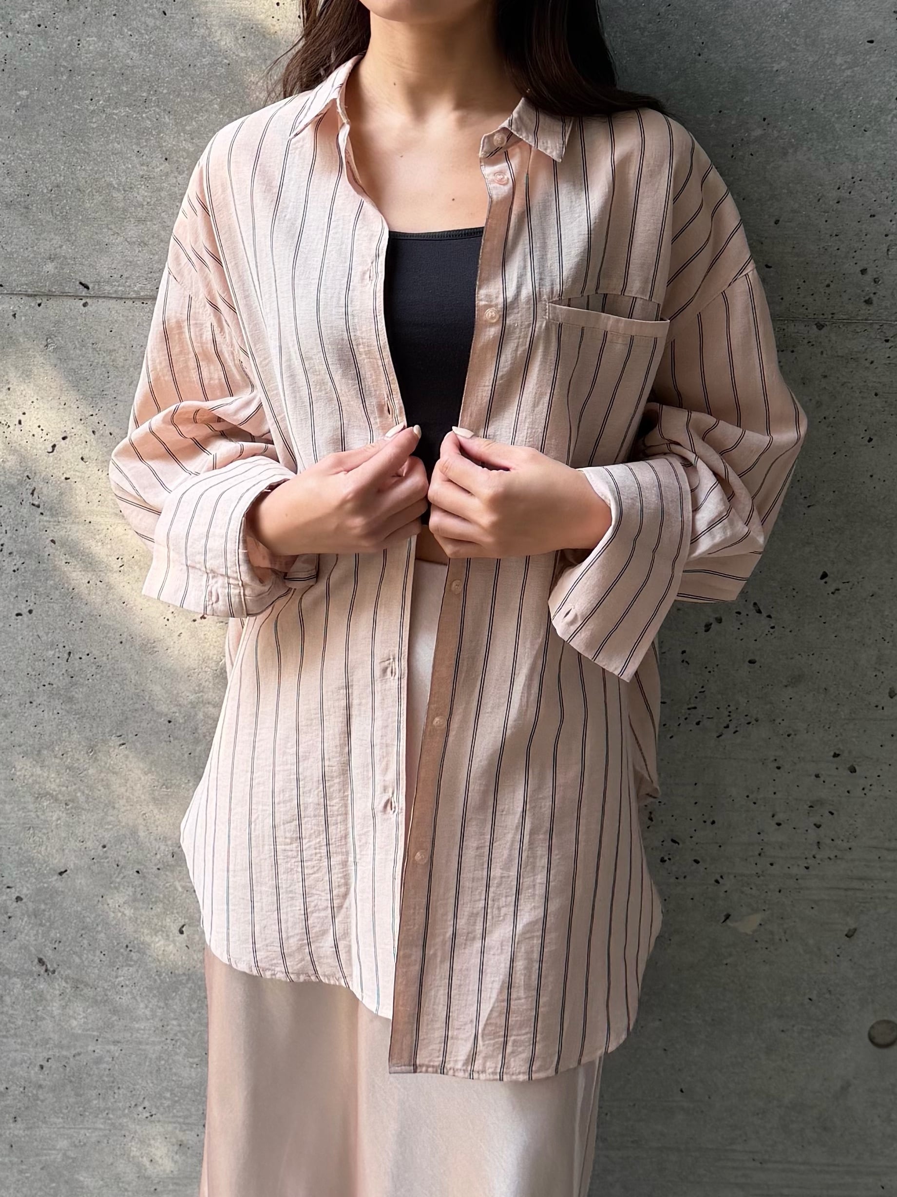 SHEER STRIPED SHIRT(シアーストライプシャツ)【3326100】select by Bab