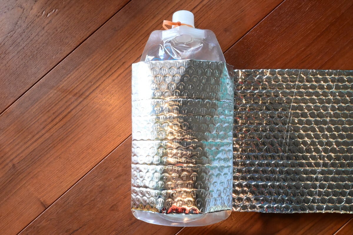 アストロフォイルの使用例 厳冬期用の凍結防止袋