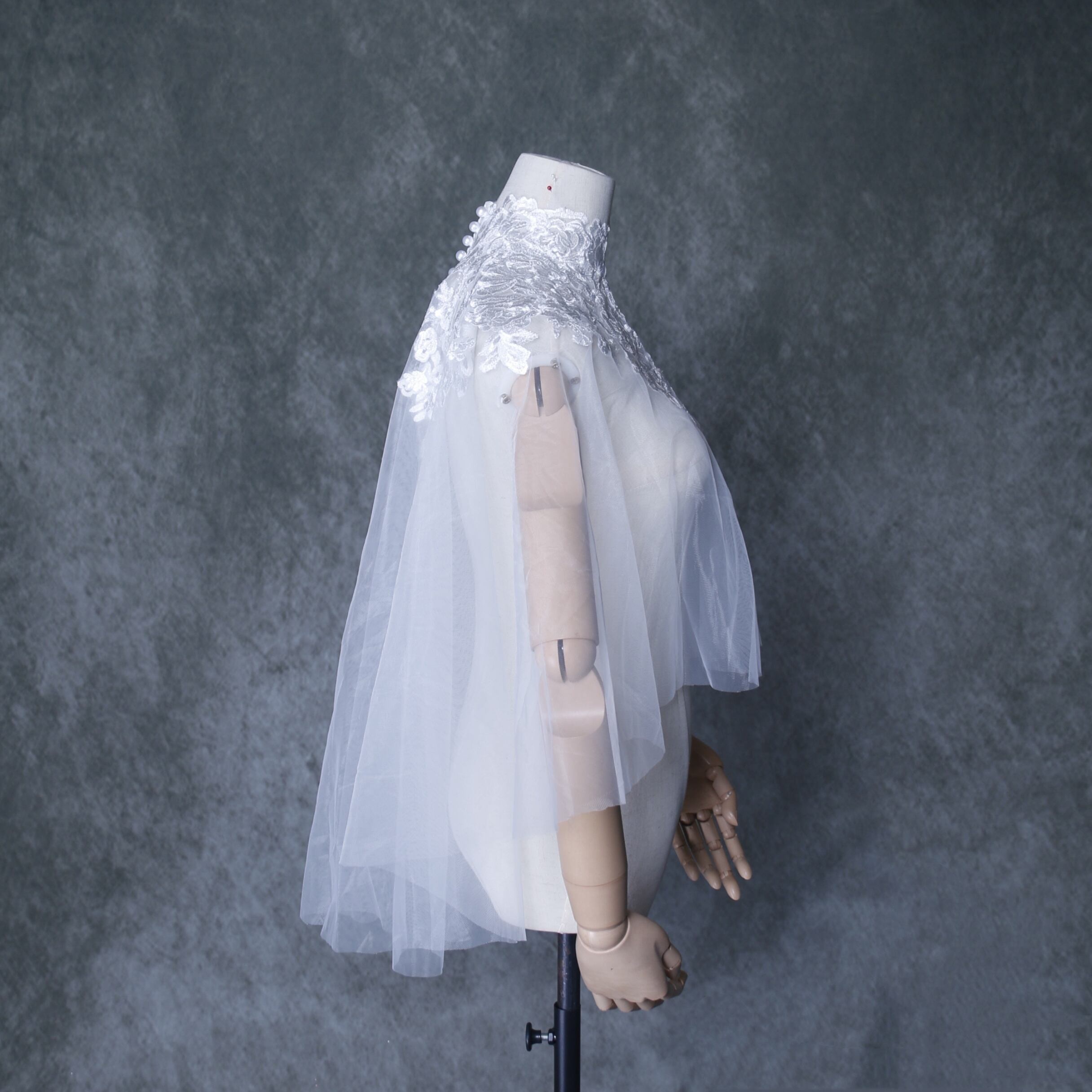 エレガント トップス ケープ風ボレロ ウエディングドレス 咲き誇る透け