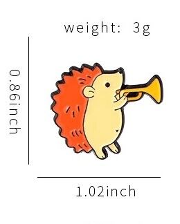 バラ】ハリネズミの楽器隊ピンバッジ | カラピカソ-音楽モチーフ雑貨-