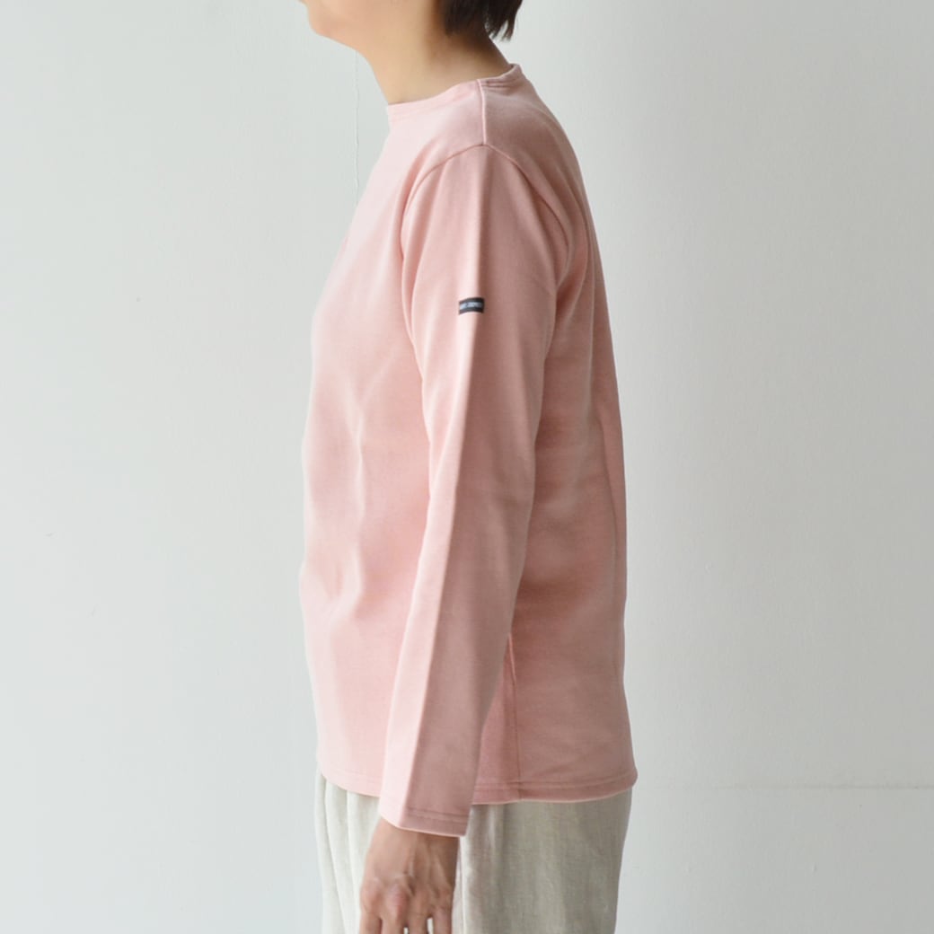 セントジェームス SAINT JAMES 無地ボートネックシャツ(OUESSANT)POUDRE T1