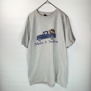 TULTEX　クルーネック　プリントTシャツ　半袖　メキシコ製　グレー　M