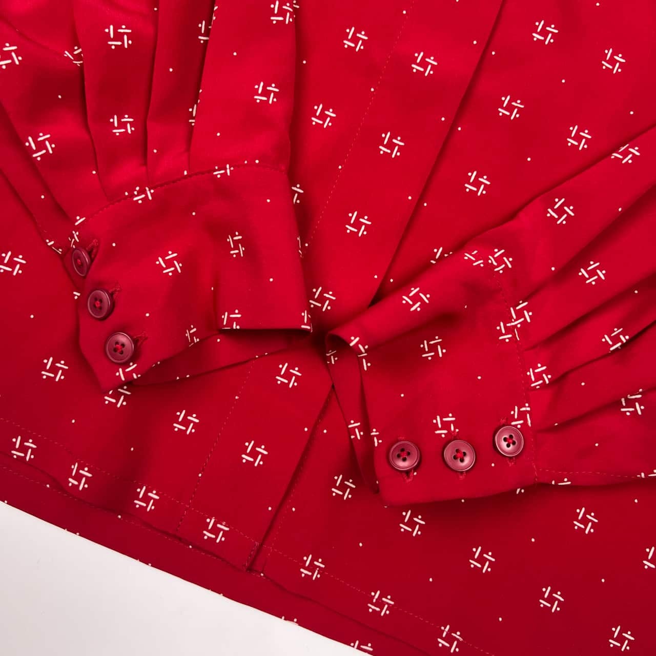 上下 NORMA KAMALI ノーマカマリ 総柄 セットアップ 長袖シャツ スカート 9A2/レッド レディース レトロ ビンテージ